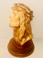 Olive Wood Jesus Face Figure - Image 2