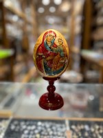 Virgin Mary & Baby Jesus Hand Painted Egg